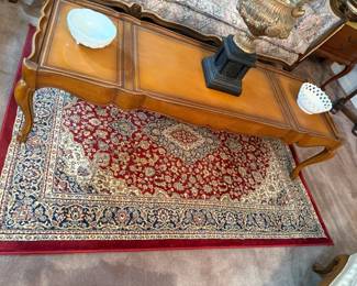 LEATHER INLAID COFFEE TABLE