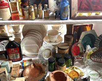 ASHTRAYS, BOTTLES