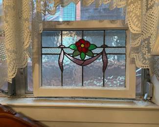 1 OF 2 STAIN GLASS WINDOWS