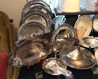 SILVE PLATE SERVING PIECES