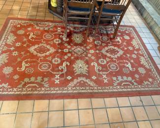 BURGUNDY AZTEC RUG 5' X 8'