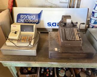 VICTOR 511 CASH REGISTER & BURROUGHS ADDING MACHINE