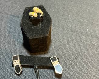 STERLING EARRINGS AND RING