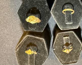 4 10K GOLD BABY RINGS