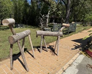 DEERS MADE OF LOGS