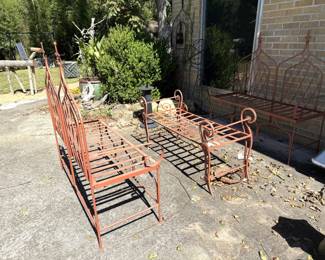 3 METAL BENCHES