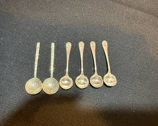 925 SALT SPOONS 4 WILLIAM AITKEN STERLING SALT SPOONS