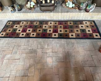 BLACK RUNNER WITH SQUARES 2' X 7'9"