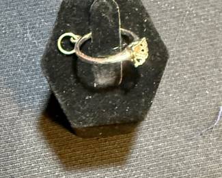 14K WHITE GOLD RING CHARM