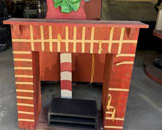CHRISTMAS YARD FIREPLACE