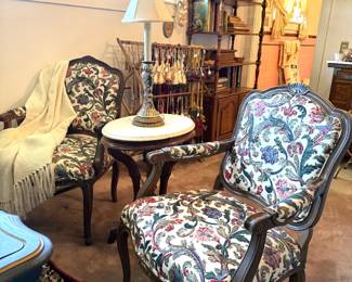 2 UPHOLSTERED ARM CHAIRS