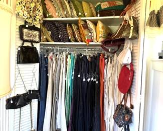 LADIES PANTS AND PURSES AND THROW PILLOWS