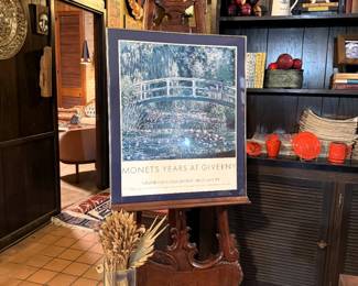 LARGE CARVED EASLE MONETS YEARS AT GIVERNY PRINT