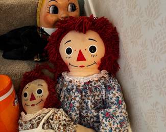Vintage Raggedy Ann dolls