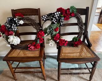 Antique canned chairs