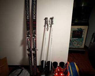 Vintage Ski Boots and Skis