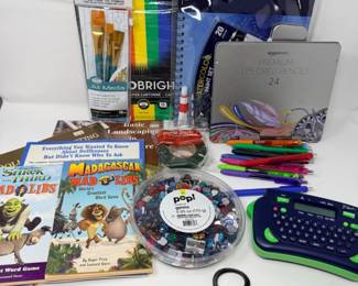 123 MixedArtCraftSupplyLotwithHobbyBooks