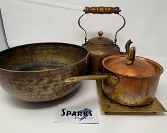 67 VintagePaulRevereCopperCookwareTrivetSet