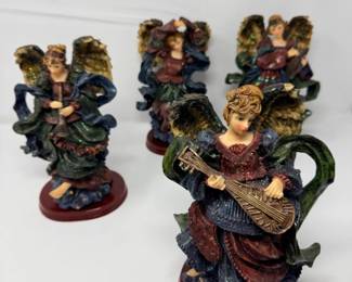 60 Setof4HandPaintedResinAngelFigurines