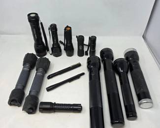 205 AssortedLotof14MetalFlashlightswithMagLiteClassics