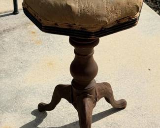 9 AntiqueVictorianPianoStoolOrnateCastIronMermaidShipHeadLeg