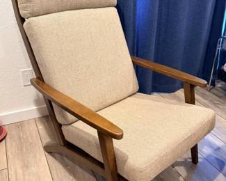 15 MidCenturyModernBeigeWoodArmchair