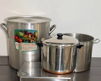 130 CommercialAluminumStockpotVintageRevereWareCopperBottomPot