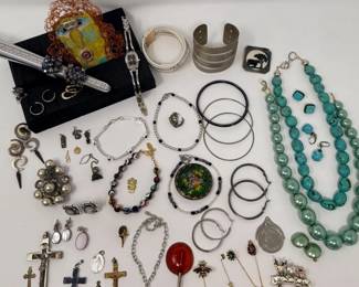 229 EpicJewelryLot14KGoldSterlingSilverMuranoGlassMillefiori