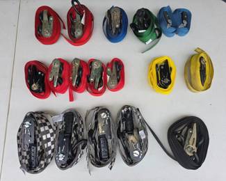 188 19AssortedNylonRatchetTieDownStrapsSet