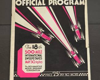 170 1930Indianapolis500OfficialRaceProgramRareArtDecoOversized