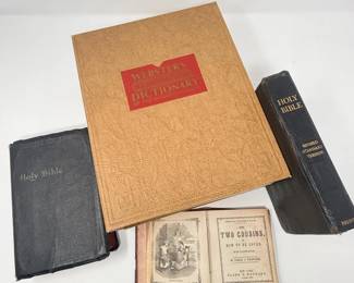 183 VintageBookLotWebstersDictionaryBibles1851Chapbook