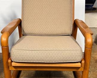 136 MidCenturyModernScandinavianStyleSculptedHardwoodLoungeChair