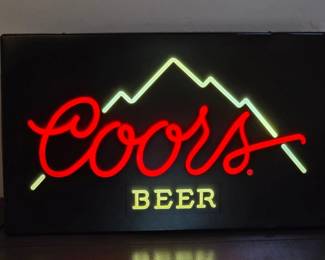 55 Vintage1984CoorsBeerLightUpFauxNeonSign