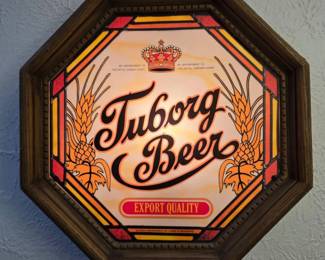 54 VintageTuborgBeerOctagonalIlluminatedWallSign