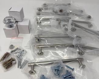 79 StainlessSteelTBarPullsCrystalKnobsHardwareSet