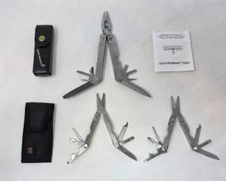 76 VintageLeathermanPST2MicraMultiToolsBundlew2Sheaths
