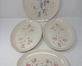 18 AtomicMCMVernonsTickledPinkFranciscanPlateSet