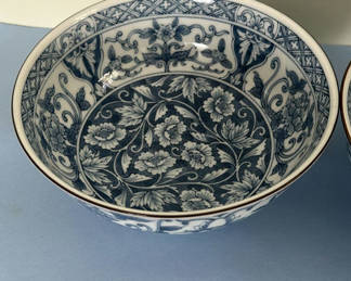 Lot 8: Pair of Blue and White Ceramic Bowls