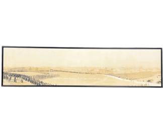 Lot C69 1917 Panoramic Photograph, Flag Raising at Camp Zachary Taylor
