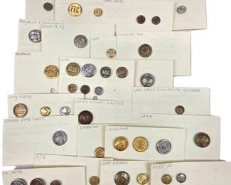 Lot C39 Vintage Railroad Uniform Button Collection LN, Lackawanna