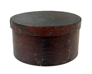 Lot C61 Antique Round Bentwood Box with Fitted Lid