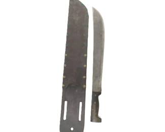 Lot C79 Collins Legitimus No. 127 Long Machete with Leather Sheath