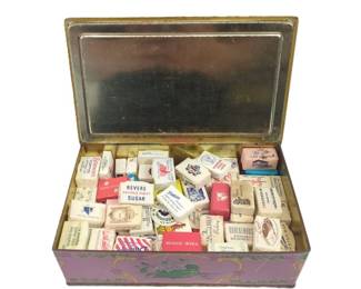 Lot C10 Vintage Pink Metal Advertising Tin Box Louis Sherry New York with