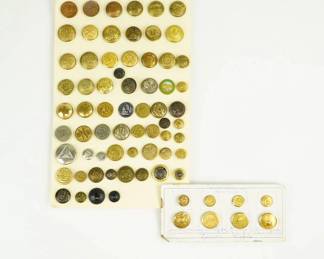 Lot C109 Vintage Button Collection with Waterbury Exposition Sample Card