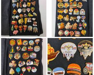 Lot C27 Large Vintage Hot Air Balloon Collector Pin Lot Advertising