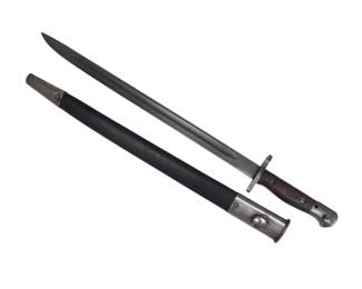 Lot C170 Pattern 1907 Bayonet with Leather and Steel Scabbard