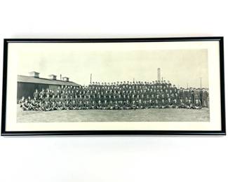 Lot C66 Framed Panoramic Photograph of Uniformed Military Group