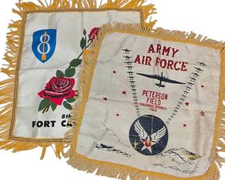 Lot C38 Vintage U.S. Military Souvenir Pillow Covers 8th Infantry Fort
