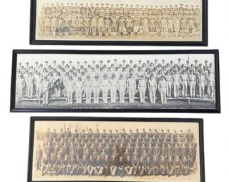 Lot C96 Three Framed WWII U.S. Army Company Group Photographs, Camps