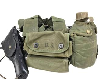 Lot C33 Vintage U.S. Military M1956Style Field Gear Set Web Belt